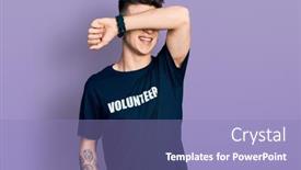  Presentation with ears - Presentation design enhanced with young-caucasian-boy-with-ears background and a light blue colored foreground