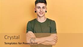  Presentation with ears - Presentation consisting of young-caucasian-boy-with-ears background and a  colored foreground