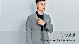  Presentation with ears - PPT theme enhanced with young-caucasian-boy-with-ears background and a light gray colored foreground