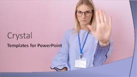  Presentation with sing - Slides with young-caucasian-business-woman-wearing background and a lemonade colored foreground