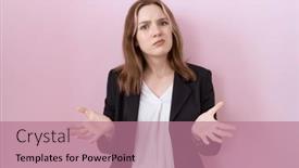  Presentation with black business - Slide deck with young-caucasian-business-woman-wearing background and a  colored foreground