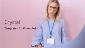  Presentation with woman crying - Slide set consisting of young-caucasian-business-woman-wearing background and a lemonade colored foreground