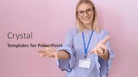  Presentation with acceptance - Presentation theme consisting of young-caucasian-business-woman-wearing background and a lemonade colored foreground