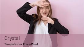  Presentation with black business - Theme consisting of young-caucasian-business-woman-wearing background and a coral colored foreground