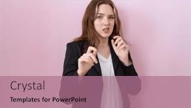  Presentation with black-business - PPT layouts with young-caucasian-business-woman-wearing background and a coral colored foreground