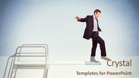  Presentation with youth leadership greenboard young - Cool new presentation design with young caucasian businessman on springboard backdrop and a cream colored foreground