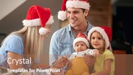  Presentation with mom baby - Slides featuring young-caucasian-dad-holding background and a coral colored foreground