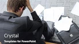  Presentation with depressed - Presentation theme enhanced with young caucasian depressed businessman in park background and a dark gray colored foreground