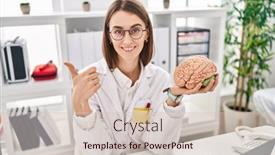  Presentation with mental health - Slide deck enhanced with young-caucasian-doctor-woman-holding background and a lemonade colored foreground