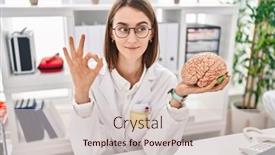  Presentation with mental health - Presentation theme having young-caucasian-doctor-woman-holding background and a lemonade colored foreground