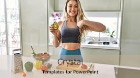  Presentation with fitness - Slides with young-caucasian-fitness-woman-wearing background and a  colored foreground