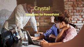  Presentation with mobile technology - Presentation design having young-caucasian-freelancers-having-casual background and a tawny brown colored foreground