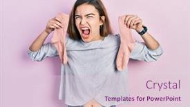  Presentation with socks - PPT theme having young-caucasian-girl-holding-socks background and a lemonade colored foreground