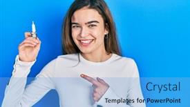  Presentation with spark - Theme featuring young-caucasian-girl-holding-spark background and a light blue colored foreground