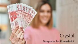  Presentation with iceland - Colorful presentation design enhanced with young-caucasian-girl-smiling-happy backdrop and a coral colored foreground
