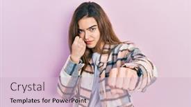  Presentation with violence - Slides featuring young-caucasian-girl-wearing-casual background and a lemonade colored foreground