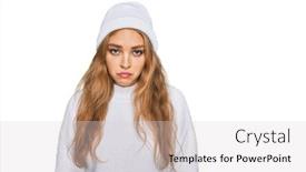  Presentation with sad girl - PPT theme having young-caucasian-girl-wearing-wool background and a light gray colored foreground