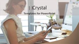  Presentation with graphic - Slide set enhanced with young caucasian graphic designer check background and a  colored foreground