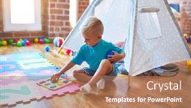  Presentation with maths - PPT layouts consisting of young-caucasian-kid-playing-placing background and a coral colored foreground