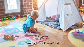  Presentation with teepee - Theme featuring young-caucasian-kid-playing background and a coral colored foreground