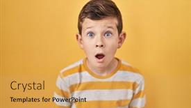  Presentation with fear - Slide deck enhanced with young-caucasian-kid-standing-over background and a  colored foreground