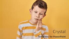  Presentation with illness - Presentation having young-caucasian-kid-standing-over background and a yellow colored foreground
