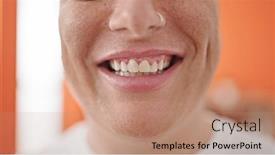  Presentation with home - Slides with young-caucasian-man-close-up background and a coral colored foreground