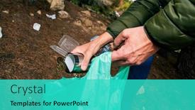  Presentation with garbage - Slide deck with young-caucasian-man-collects background and a cyan colored foreground