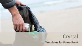  Presentation with plastic waste - Slide deck enhanced with young-caucasian-man-collects background and a lemonade colored foreground