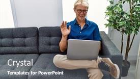  Presentation with psychology - Presentation theme consisting of young-caucasian-man-doing-psychologist background and a  colored foreground