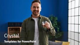  Presentation with whisky - PPT layouts having young-caucasian-man-drinking-glass background and a  colored foreground