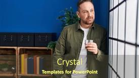  Presentation with whisky - Slides enhanced with young-caucasian-man-drinking-glass background and a  colored foreground