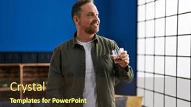  Presentation with whisky - Presentation featuring young-caucasian-man-drinking-glass background and a  colored foreground