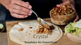  Presentation with red onion - PPT theme with young-caucasian-man-fills background and a coral colored foreground