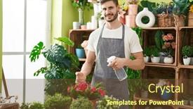  Presentation with diffuser - Slide deck featuring young-caucasian-man-florist-using background and a tawny brown colored foreground
