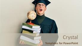  Presentation with geography - Presentation design with young-caucasian-man-graduated background and a soft green colored foreground