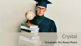  Presentation with geography - Slide set featuring young-caucasian-man-graduated background and a soft green colored foreground