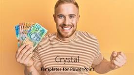  Presentation with australian - Slides having young-caucasian-man-holding-australian background and a coral colored foreground