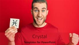  Presentation with zodiac - Cool new presentation design with young-caucasian-man-holding-paper backdrop and a crimson colored foreground