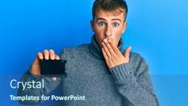  Presentation with memory - PPT layouts enhanced with young-caucasian-man-holding-ssd background and a ocean colored foreground