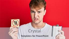  Presentation with holding hands old young - Colorful presentation design enhanced with young-caucasian-man-holding-whiskey backdrop and a light gray colored foreground