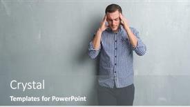  Presentation with grey - Cool new presentation theme with young-caucasian-man-over-grey backdrop and a  colored foreground