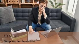  Presentation with stressed - Slide set featuring young-caucasian-man-psychologist-stressed background and a coral colored foreground