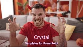  Presentation with devil - Presentation theme featuring young-caucasian-man-screaming-wearing background and a tawny brown colored foreground