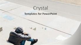  Presentation with stairway - Presentation featuring young-caucasian-man-seen background and a lemonade colored foreground