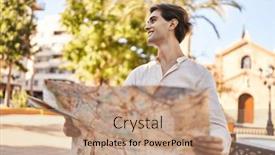  Presentation with city map - Slide deck enhanced with young-caucasian-man-smiling-confident background and a coral colored foreground