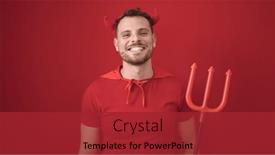  Presentation with devil - PPT layouts with young-caucasian-man-smiling-confident background and a red colored foreground