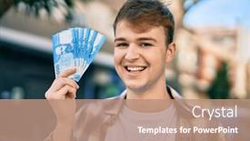  Presentation with chile - PPT layouts enhanced with young-caucasian-man-smiling-happy background and a coral colored foreground