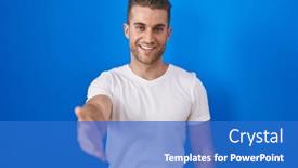  Presentation with blue handshake - 