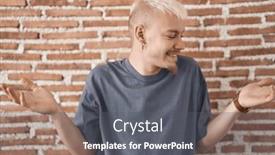  Presentation with comparison - Presentation with young-caucasian-man-standing-over background and a gray colored foreground